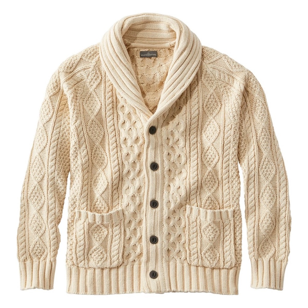 LL BEAN - Men’s Cable-knit Cardigan XXL